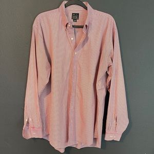 Jos. A. Banks. Red and white striped bottom down